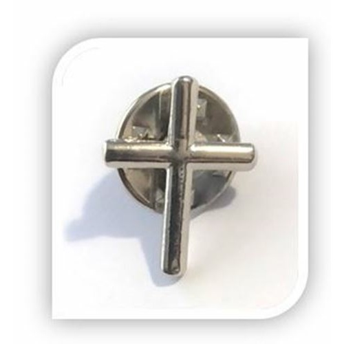 Simple Silver Cross lapel pin