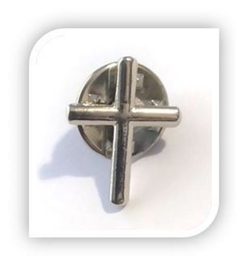 Simple Silver Cross lapel pin