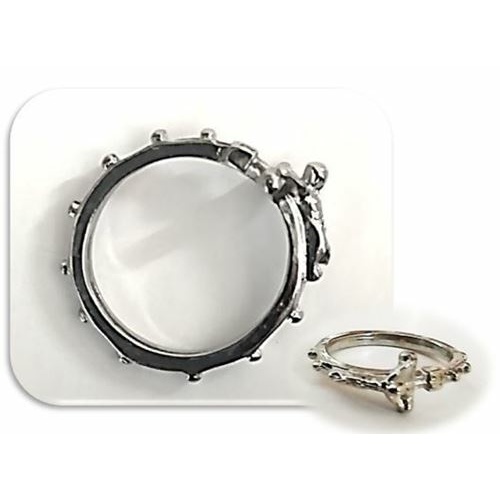 Jesus Crucifix Rosary Ring - Two Sizes