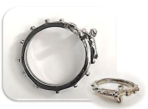 Jesus Crucifix Rosary Ring - Two Sizes
