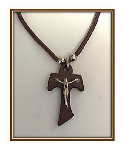 3.5cm Tau crucifix on 60cm cord