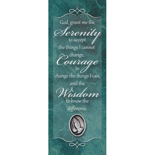 Serenity Prayer Bookmark and Praying Hands Lapel Pin