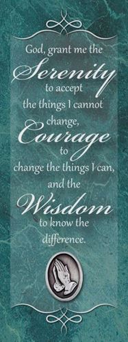 Serenity Prayer Bookmark and Praying Hands Lapel Pin
