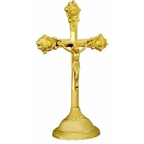 31cm Vintage design - Standing Brass Crucifix
