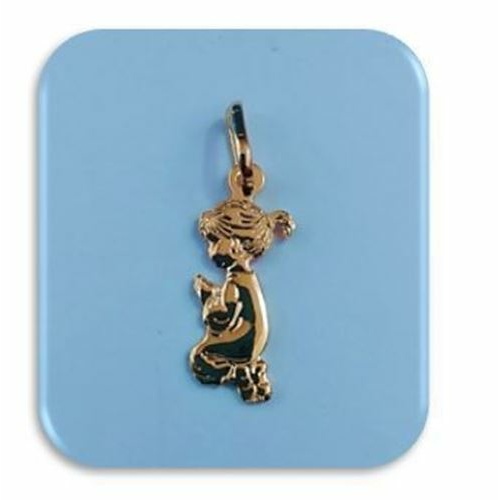 20mm 18Karat Gold Filled Praying Girl Pendant