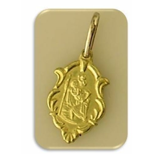 10mm 18kt Gold filled St Christopher Pendant