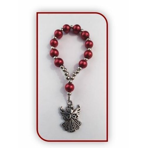 Ruby Red Angel Finger Rosary