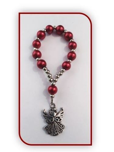 Ruby Red Angel Finger Rosary