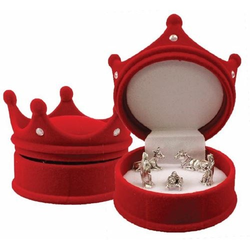 Mini Nativity in Crown Velvet box