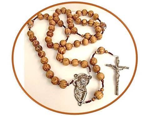 Large Olive Wood Wall Rosary -  20mm bead