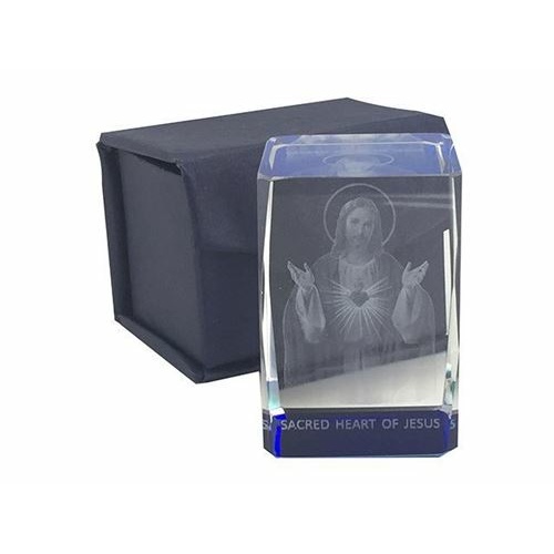 Lazer Engraved Crystal - Sacred Heart of Jesus