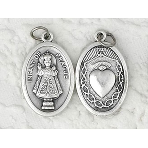 Infant of Prague / Heart of Jesus Medal - Italian Import