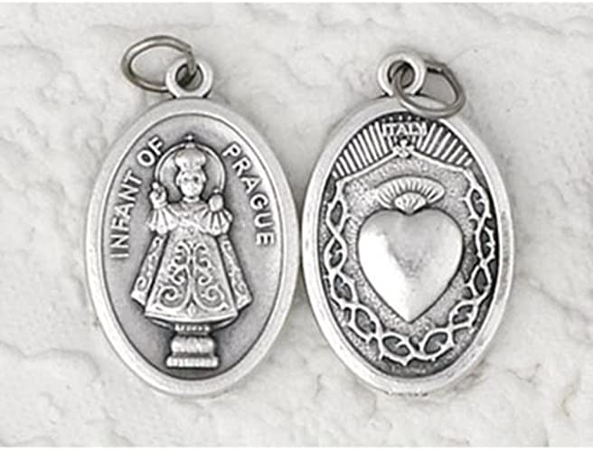 Infant of Prague / Heart of Jesus Medal - Italian Import