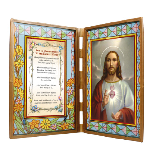 Picture Frame / Glass Plaque - Sacred Heart of Jesus