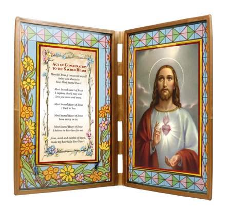 Picture Frame / Glass Plaque - Sacred Heart of Jesus