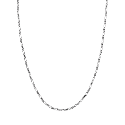 Sterling Silver Figaro 45cm Chain