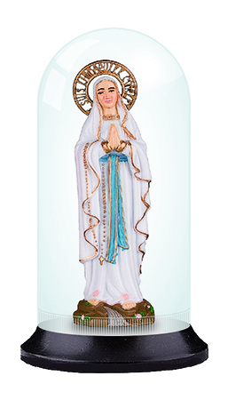 13cm Domed Shrine - Our Lady of Lourdes