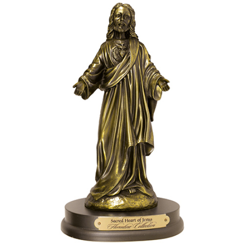 20cm Bronze Sacred Heart of Jesus Statue - Florentine Collection