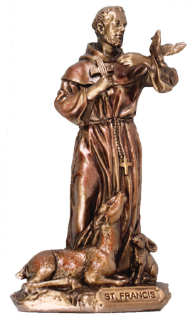 9cm Bronze St Francis Statue - Veronese design