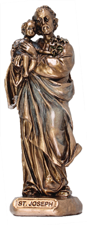 9cm Bronze St Joseph Statue - Veronese