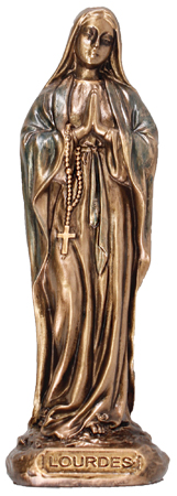 9cm Bronze Lourdes Statue of Our Lady - Veronese Collection