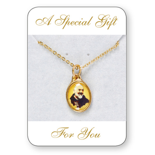 St Pio Necklet in gold