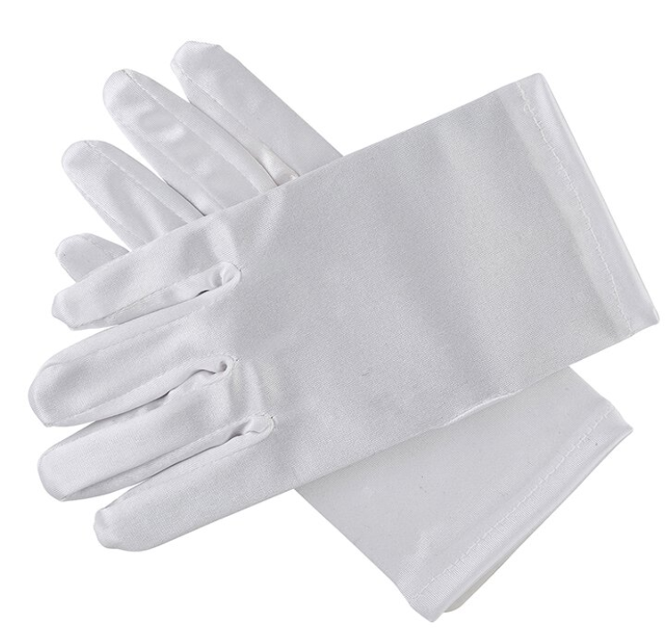 Plain Satin Stretch First Holy Communion Gloves