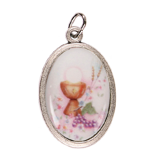 First Holy Communion Medal - Chalice, grapes & Eucharist - Import