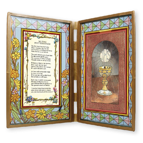  First  Communion Glass Prayer Plaque / Stand / Photo Frame