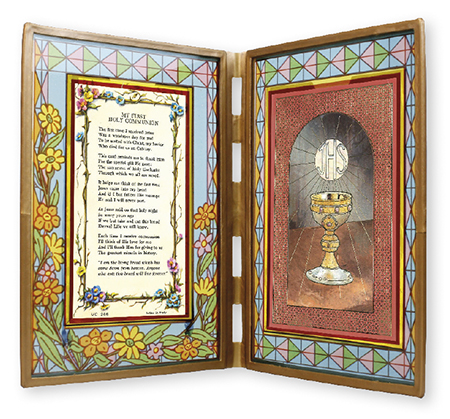  First  Communion Glass Prayer Plaque / Stand / Photo Frame