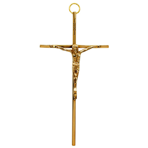20cm Brass Wall Crucifix