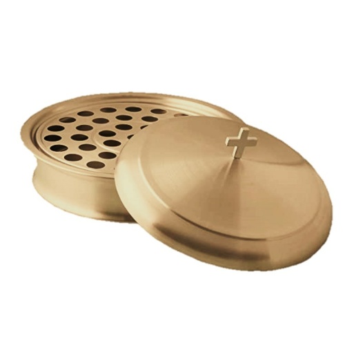 40 Hole Communion Tray & Lid - Brass lacquer Coated - Stackable