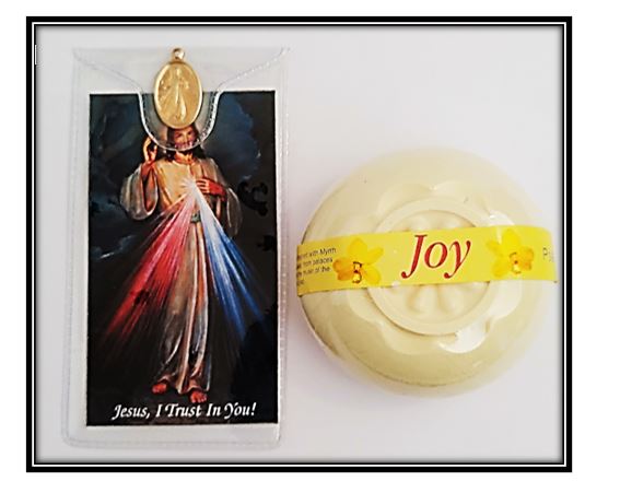 Divine Mercy - Joy Soap with prayer card and medal