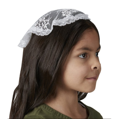 Small Chapel Cap / Mantilla - White