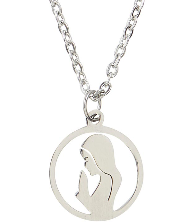 Praying Madonna Pendant - Stainless Steel