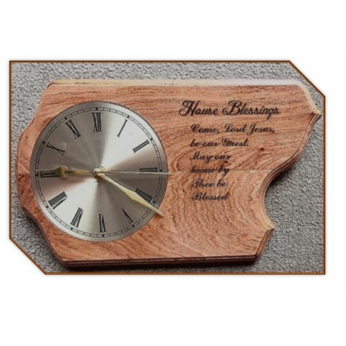 Wooden Wall Clock - House Blessing 