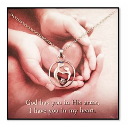 Creed - God has you in His arms;  I have you in my heart - Pendant with diamante'