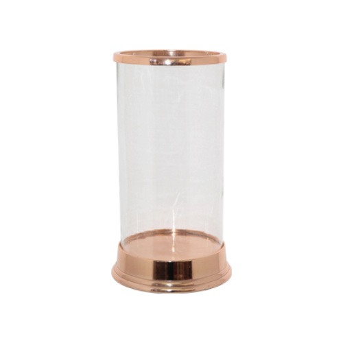 Stunning Altar Candle Hurricane in Rose Gold / Glass