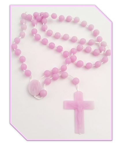 8mm Plastic Mauve Rosary