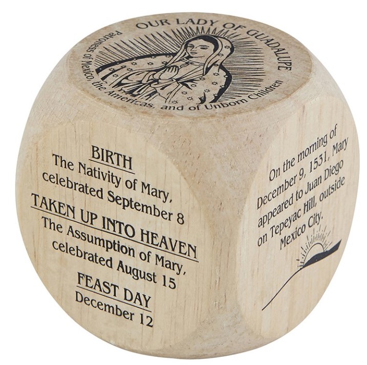 Our Lady of Guadalupe - Fun facts wooden cube - Image 2