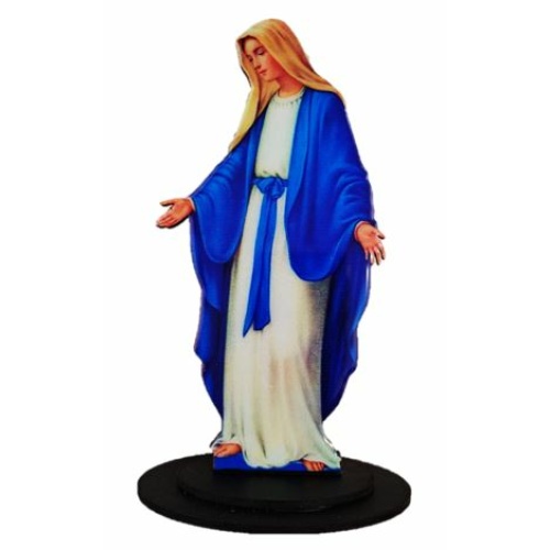 18cm Our Lady of Grace Wooden Statue / Stand