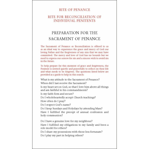 Rite of Penance for individual penitants - Pamphlet