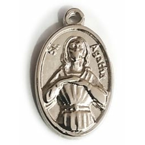 St Agatha Medal - Patron saint of breast cancer, rape, fire victims