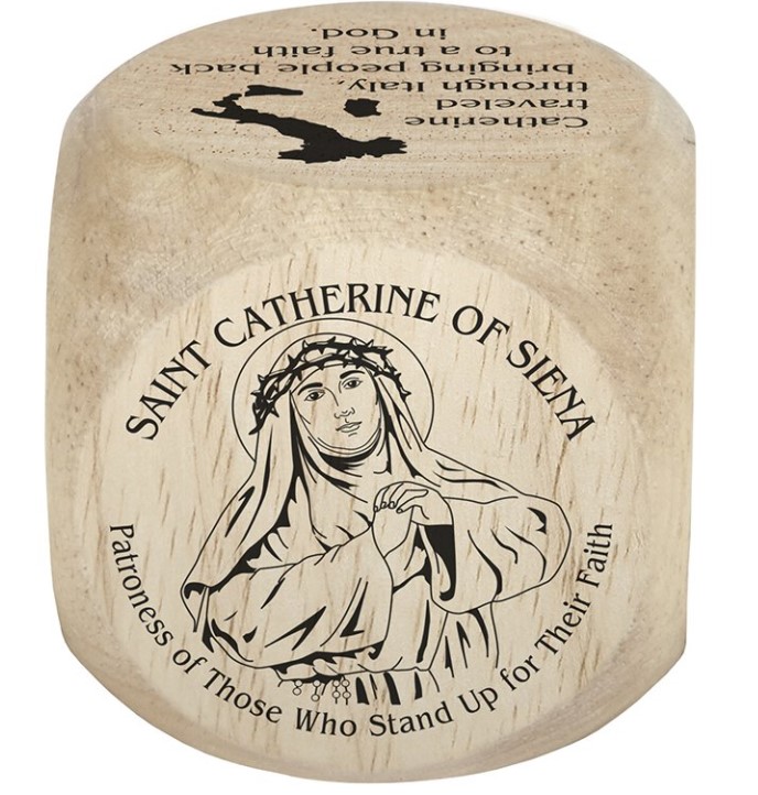 St Catherine of Siena - Fun facts wooden cube