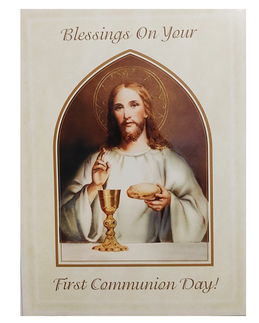 Blessings on your First Holy Communion Day – Greeting card – Catholic Shop