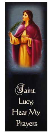 St Lucy - Hear My Prayers - Bookmark - Patron Saint of Blindness