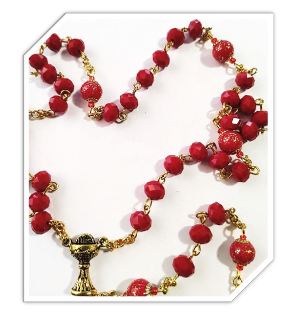 Sacred Heart of Jesus Chaplet in gold elements - Limited Edition - Image 2