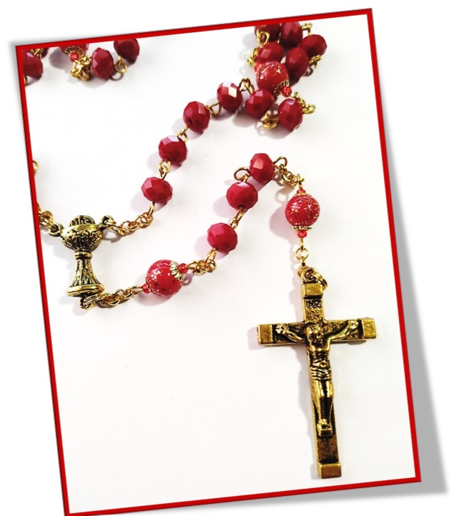 Sacred Heart of Jesus Chaplet in gold elements - Limited Edition - Image 3