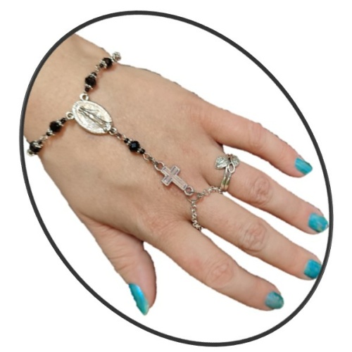 One Decade Austrian Crystal Bracelet Finger rosary