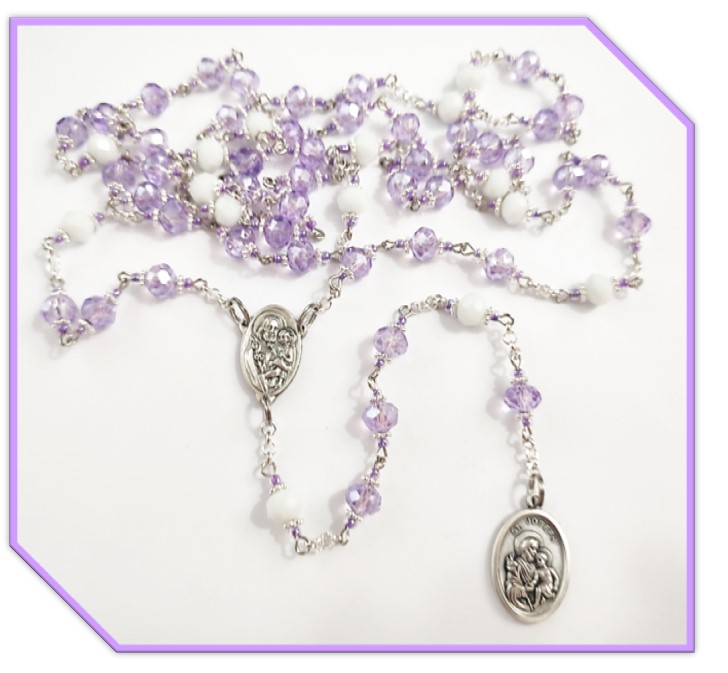 Chaplet of St Joseph for Family Protection, all occasions, needs and intentions - Austrian Crystal Glass